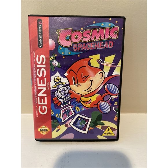 Cosmic Spacehead (Sega Genesis, 1993) Video Game Case No Manual Tested - Picture 1 of 6